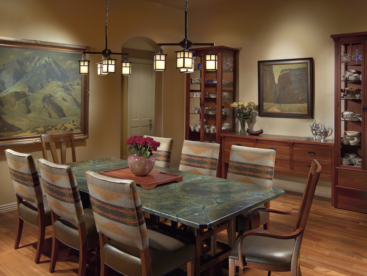  Paradise Valley Santa Barbara Craftsman Dining Room Lisa Gildar Interior Design 